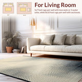 Ultra Soft Area Rug, Non Slip, Stain Resistant, Washable Area Rugs for Living Room, Bedroom, Striking Charcoal Animal Design(Beige)