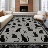 Ultra Soft Area Rug, Non Slip, Stain Resistant, Washable Area Rugs for Living Room, Bedroom, Fun Playful Animal Theme Decor(Black)