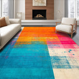 Ultra Soft Area Rug, Non Slip, Stain Resistant, Washable Area Rugs for Living Room, Bedroom, Contemporary Artistic Swirl Motif(Orange)