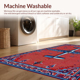 Ultra Soft Area Rug, Non Slip, Stain Resistant, Washable Area Rugs for Living Room, Bedroom, Rustic Military Aircraft Inspiration(Red)