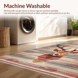Ultra Soft Area Rug, Non Slip, Stain Resistant, Washable Area Rugs for Living Room, Bedroom, Transitional Natural Element Design(Brown)