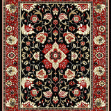 Ultra Soft Area Rug, Non Slip, Stain Resistant, Washable Area Rugs for Living Room, Bedroom, Colorful Botanical Patterned Delight(Red)