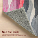Ultra Soft Area Rug, Non Slip, Stain Resistant, Washable Area Rugs for Living Room, Bedroom, Contemporary Soft Abstract Waves(Gray)