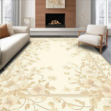 Ultra Soft Area Rug, Non Slip, Stain Resistant, Washable Area Rugs for Living Room, Bedroom, Elegant Area Runner with Delicate Floral(Beige)