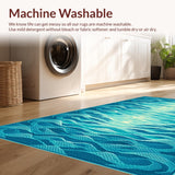 Ultra Soft Area Rug, Non Slip, Stain Resistant, Washable Area Rugs for Living Room, Bedroom, Serene Blue Aquatic Elegance(Blue)