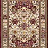 Ultra Soft Area Rug, Non Slip, Stain Resistant, Washable Area Rugs for Living Room, Bedroom, Richly Designed Boho Featuring Burgundy And Gold Floral Motifs(Beige)