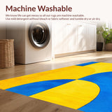 Ultra Soft Area Rug, Non Slip, Stain Resistant, Washable Area Rugs for Living Room, Bedroom, Modern Artistic Bedroom Stain-Resistant Area Carpet(Yellow)