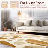 Beige Faux Fur with Antelope Inspired Abstract(Beige)