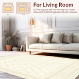 Luxurious Beige Diamond Lattice Area With Easy Clean Technology(Beige)