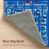 Lively Traffic and Building Illustration(Blue)