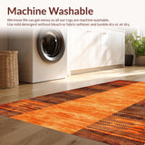 Ultra Soft Area Rug, Non Slip, Stain Resistant, Washable Area Rugs for Living Room, Bedroom, Eclectic Rustic Nature Pattern(Orange)