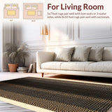 Ultra Soft Area Rug, Non Slip, Stain Resistant, Washable Area Rugs for Living Room, Bedroom, Animal Print Rustic Elegance(Black)