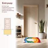 Ultra Soft Area Rug, Non Slip, Stain Resistant, Washable Area Rugs for Living Room, Bedroom, Rustic Earthy Colorful Motif(Yellow)