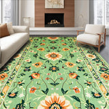 Ultra Soft Area Rug, Non Slip, Stain Resistant, Washable Area Rugs for Living Room, Bedroom, Eclectic Floral Medley Arrangement(Green)