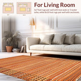Ultra Soft Area Rug, Non Slip, Stain Resistant, Washable Area Rugs for Living Room, Bedroom, Vibrant Autumn Tiled Motif(Orange)