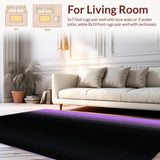 Ultra Soft Area Rug, Non Slip, Stain Resistant, Washable Area Rugs for Living Room, Bedroom, Contemporary Black Purple Fusion(Purple)