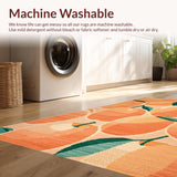 Ultra Soft Area Rug, Non Slip, Stain Resistant, Washable Area Rugs for Living Room, Bedroom, Contemporary Coral Textured Flair(Orange)