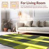 Ultra Soft Area Rug, Non Slip, Stain Resistant, Washable Area Rugs for Living Room, Bedroom, Luxurious Monochrome Artistic Flair(Yellow)