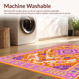 Ultra Soft Area Rug, Non Slip, Stain Resistant, Washable Area Rugs for Living Room, Bedroom, Contemporary Warm Palette Design(Orange)