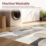 Ultra Soft Area Rug, Non Slip, Stain Resistant, Washable Area Rugs for Living Room, Bedroom, Rustic Warm Tones with Depth(Beige)