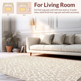 Ultra Soft Area Rug, Non Slip, Stain Resistant, Washable Area Rugs for Living Room, Bedroom, Neutral Area Modern Absorbent(Beige)