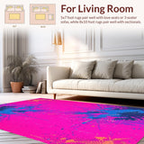 Ultra Soft Area Rug, Non Slip, Stain Resistant, Washable Area Rugs for Living Room, Bedroom, Vibrant Abstract Galaxy Aesthetic(Pink)
