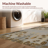 Ultra Soft Area Rug, Non Slip, Stain Resistant, Washable Area Rugs for Living Room, Bedroom, Vibrant Earthy Tones Animal Print Style(Beige)