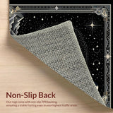 Ultra Soft Area Rug, Non Slip, Stain Resistant, Washable Area Rugs for Living Room, Bedroom, Enigmatic Celestial Wave Design(Black)