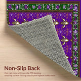 Ultra Soft Area Rug, Non Slip, Stain Resistant, Washable Area Rugs for Living Room, Bedroom, Rustic Earthy Floral Pattern(Purple)