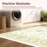 Ultra Soft Area Rug, Non Slip, Stain Resistant, Washable Area Rugs for Living Room, Bedroom, Beige Area Contemporary Geometric Boho Style(Yellow)