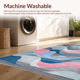 Ultra Soft Area Rug, Non Slip, Stain Resistant, Washable Area Rugs for Living Room, Bedroom, Modern Artistic Tiled Motif(Gray)