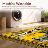 Ultra Soft Area Rug, Non Slip, Stain Resistant, Washable Area Rugs for Living Room, Bedroom, Dynamic Yellow Black Print(Black)