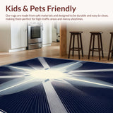 Ultra Soft Area Rug, Non Slip, Stain Resistant, Washable Area Rugs for Living Room, Bedroom, Area Rug Gripper Pads Non Slip Carpet Tape Washable Reusable Count(Blue)