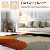 Ultra Soft Area Rug, Non Slip, Stain Resistant, Washable Area Rugs for Living Room, Bedroom, Contemporary Neutral Kids Playroom Foldable Area Rug(Orange)