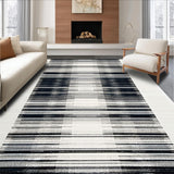 Ultra Soft Area Rug, Non Slip, Stain Resistant, Washable Area Rugs for Living Room, Bedroom, Bold Black White Floor Decor(Black)