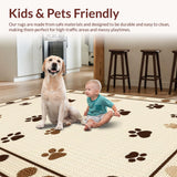 Ultra Soft Area Rug, Non Slip, Stain Resistant, Washable Area Rugs for Living Room, Bedroom, Contemporary Muted Pet Theme(Beige)