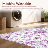 Ultra Soft Area Rug, Non Slip, Stain Resistant, Washable Area Rugs for Living Room, Bedroom, Stylish Transitional Color Palette(White)