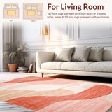 Ultra Soft Area Rug, Non Slip, Stain Resistant, Washable Area Rugs for Living Room, Bedroom, Trendy Soft Beige Arc Arrangement(Pink)
