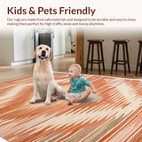 Ultra Soft Area Rug, Non Slip, Stain Resistant, Washable Area Rugs for Living Room, Bedroom, Luxurious Soft Burnt Orange Area Rug Bedroom(Orange)
