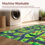 Ultra Soft Area Rug, Non Slip, Stain Resistant, Washable Area Rugs for Living Room, Bedroom, Multi Color Educational Play Area Activity Rug(Green)