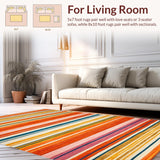 Ultra Soft Area Rug, Non Slip, Stain Resistant, Washable Area Rugs for Living Room, Bedroom, Cozy Tiled Design with Bright Accents(Orange)