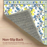 Ultra Soft Area Rug, Non Slip, Stain Resistant, Washable Area Rugs for Living Room, Bedroom, Cheerful Lemon Blossom with Elegant Details(Yellow)