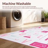 Ultra Soft Area Rug, Non Slip, Stain Resistant, Washable Area Rugs for Living Room, Bedroom, Brightly Colored Interactive Learning(White)