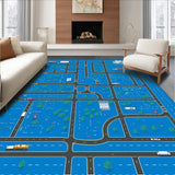 Ultra Soft Area Rug, Non Slip, Stain Resistant, Washable Area Rugs for Living Room, Bedroom, Vibrant Blue Gray Traffic Pattern(Blue)