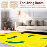 Ultra Soft Area Rug, Non Slip, Stain Resistant, Washable Area Rugs for Living Room, Bedroom, Quirky Soft Plush Decor Element(Yellow)