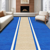 Ultra Soft Area Rug, Non Slip, Stain Resistant, Washable Area Rugs for Living Room, Bedroom, Serene Blue Tan Color Fusion(Blue)
