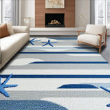 Ultra Soft Area Rug, Non Slip, Stain Resistant, Washable Area Rugs for Living Room, Bedroom, Vibrant Abstract Sea Motif(Gray)