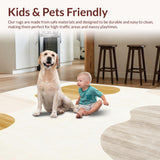 Ultra Soft Area Rug, Non Slip, Stain Resistant, Washable Area Rugs for Living Room, Bedroom, Abstract Beige Harmony Non Slip Artistic Versatile(Beige)
