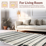 Ultra Soft Area Rug, Non Slip, Stain Resistant, Washable Area Rugs for Living Room, Bedroom, Elegant Earthy Tone Geometric Design(Gray)