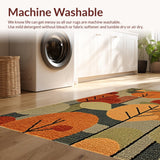 Ultra Soft Area Rug, Non Slip, Stain Resistant, Washable Area Rugs for Living Room, Bedroom, Vibrant Abstract Earthy Tones(Orange)